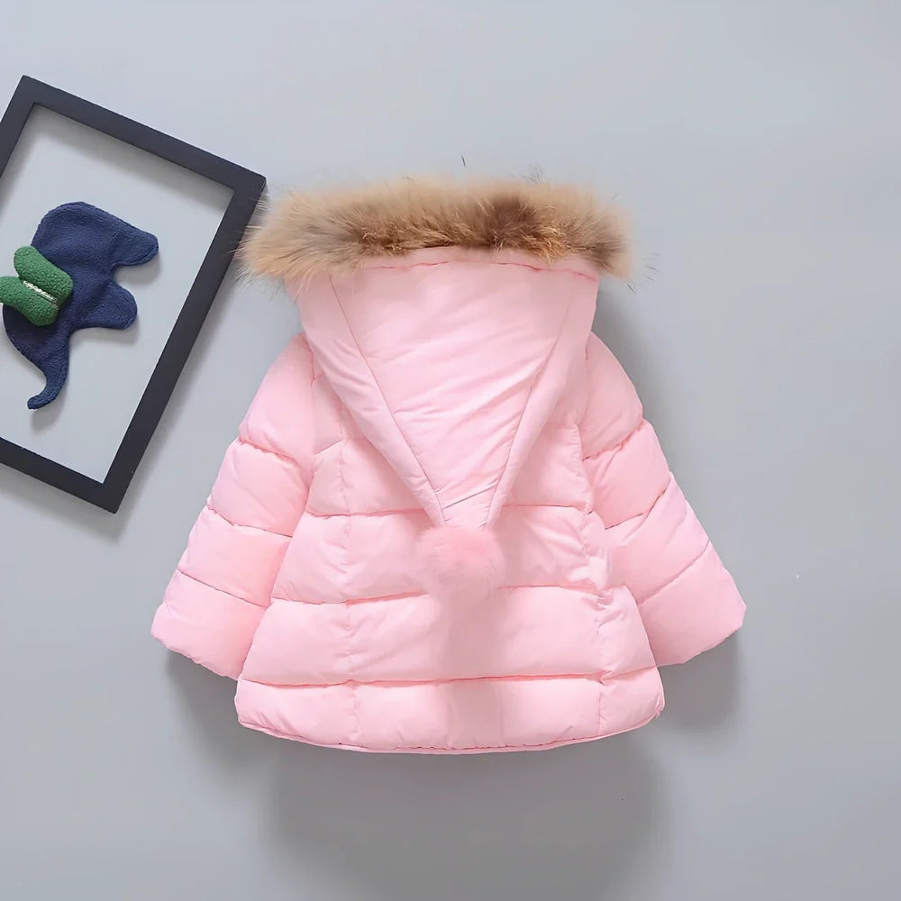 Cotton baby winter jacket in blue for 100cm height, Asian sizing with 2-3cm tolerance, warm for UK winters