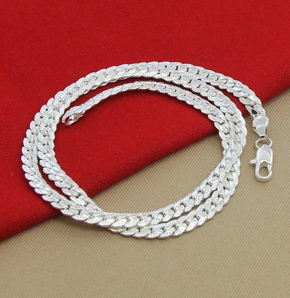 6MM Full Side Silver Plated Necklace with a sleek design, perfect for everyday wear