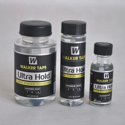 Black wig adhesive tape container with invisible strong-hold formula for hairpiece attachment