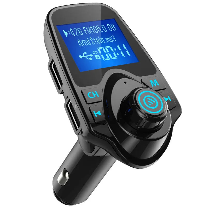 Black G7 car Bluetooth hands-free kit with FM transmitter and USB charging port