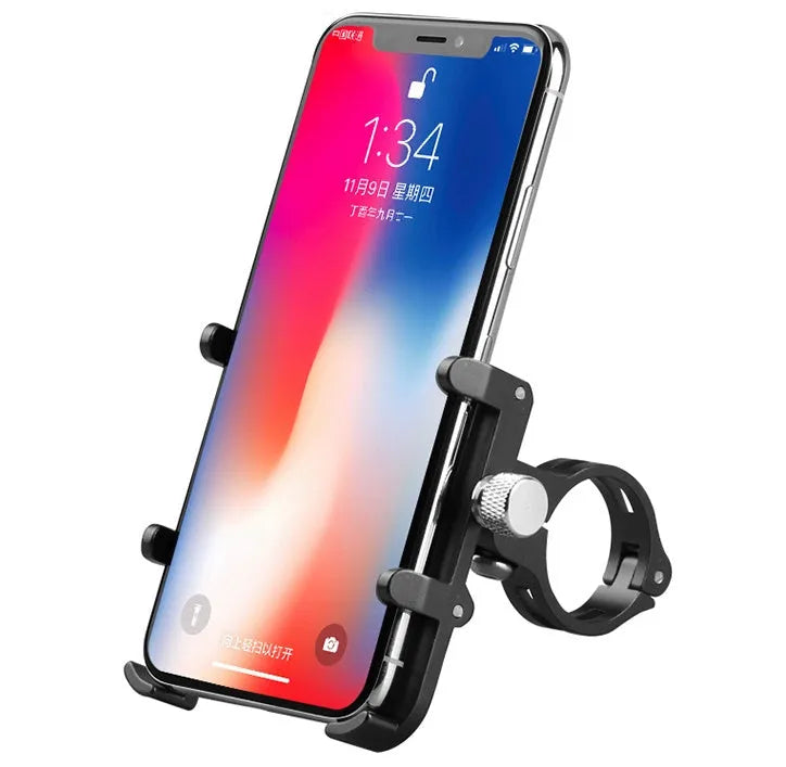 GUB Plus motorcycle and bicycle phone holder with rotating mount in black, red, titanium or rose gold