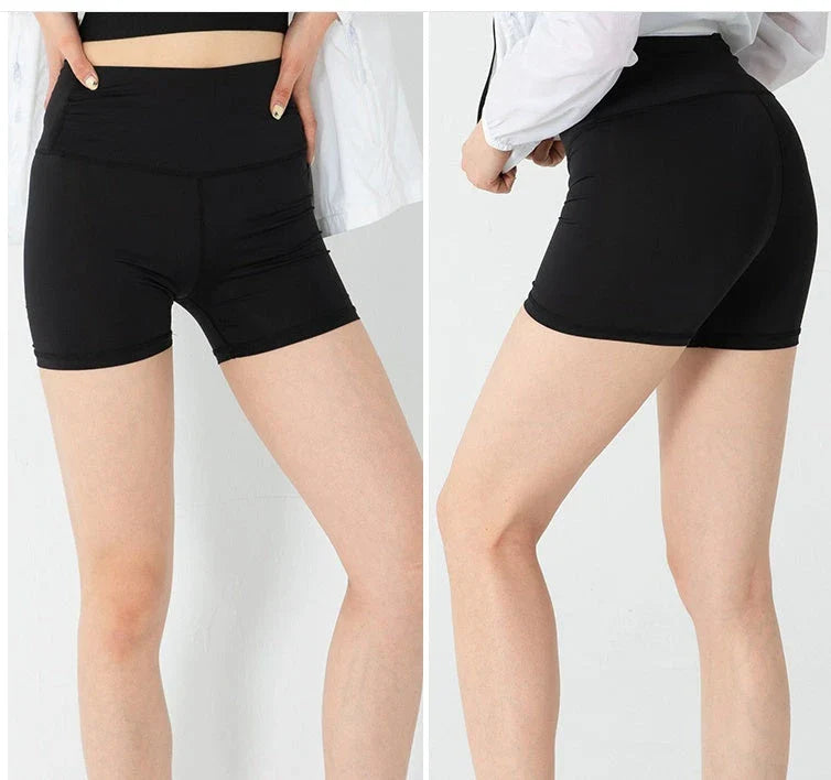 Women's Safety Pants Silk Leggings in black and natural with enhanced butt shaping