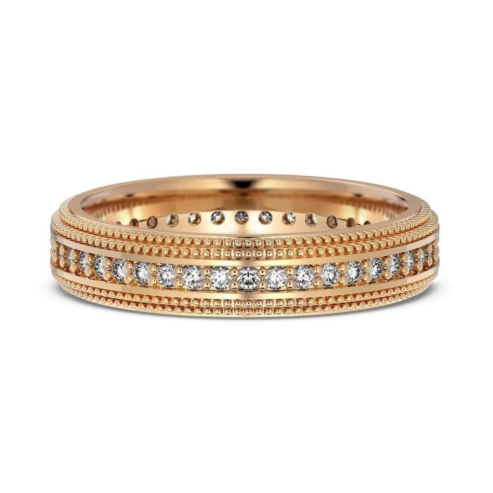S925 sterling silver couple rings geometric design electroplated finish platinum colour side view