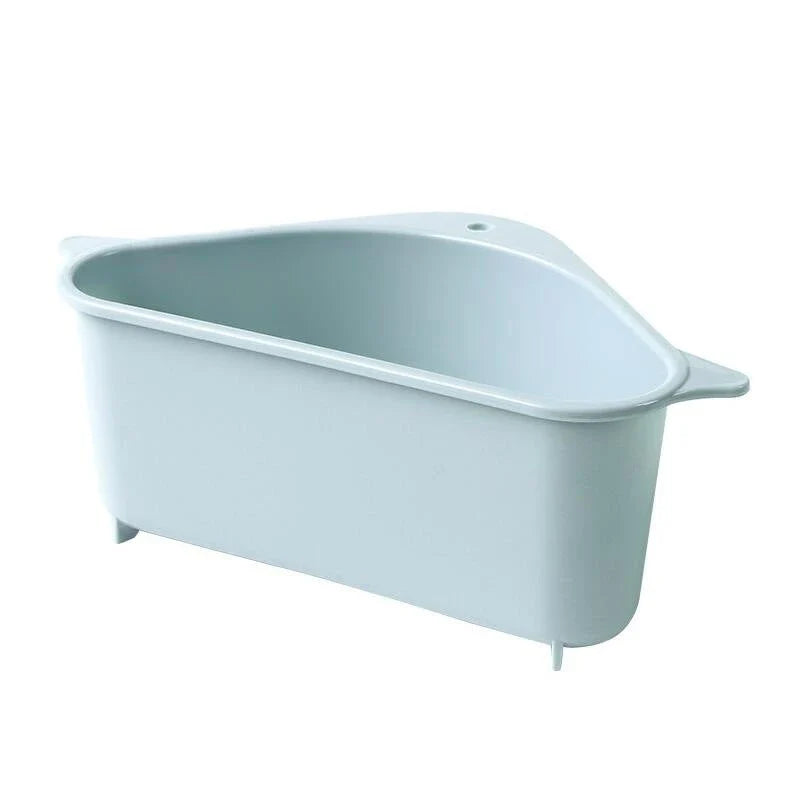 Kitchen sink triangle storage rack for sponges and soap with quick-drying design