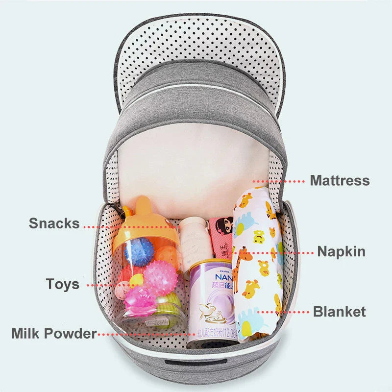 Portable folding crib with uterine bionic design for deep baby sleep