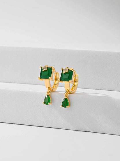 Copper-plated gold fashion earrings with water droplet design in six colors