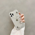 Transparent iPhone case with love bracelet chain design on clear TPU protective shell