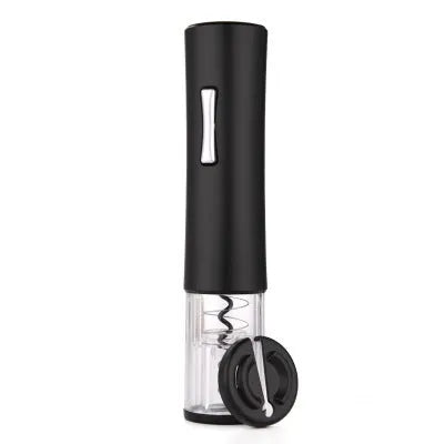 Automatic electric wine bottle opener with foil cutter in black colour showing 23.5cm height