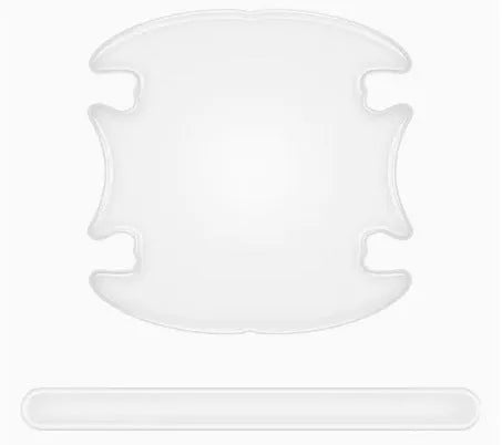 Transparent 3D car door handle scratch protection stickers, set of four pieces.
