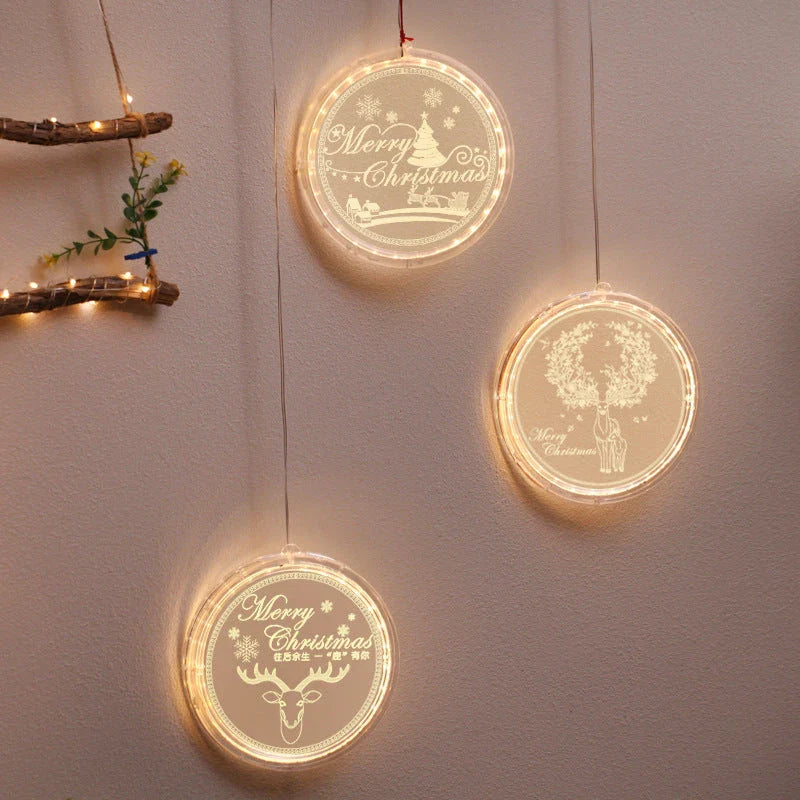 3D Christmas theme LED string lamp with warm white glow for festive home decor