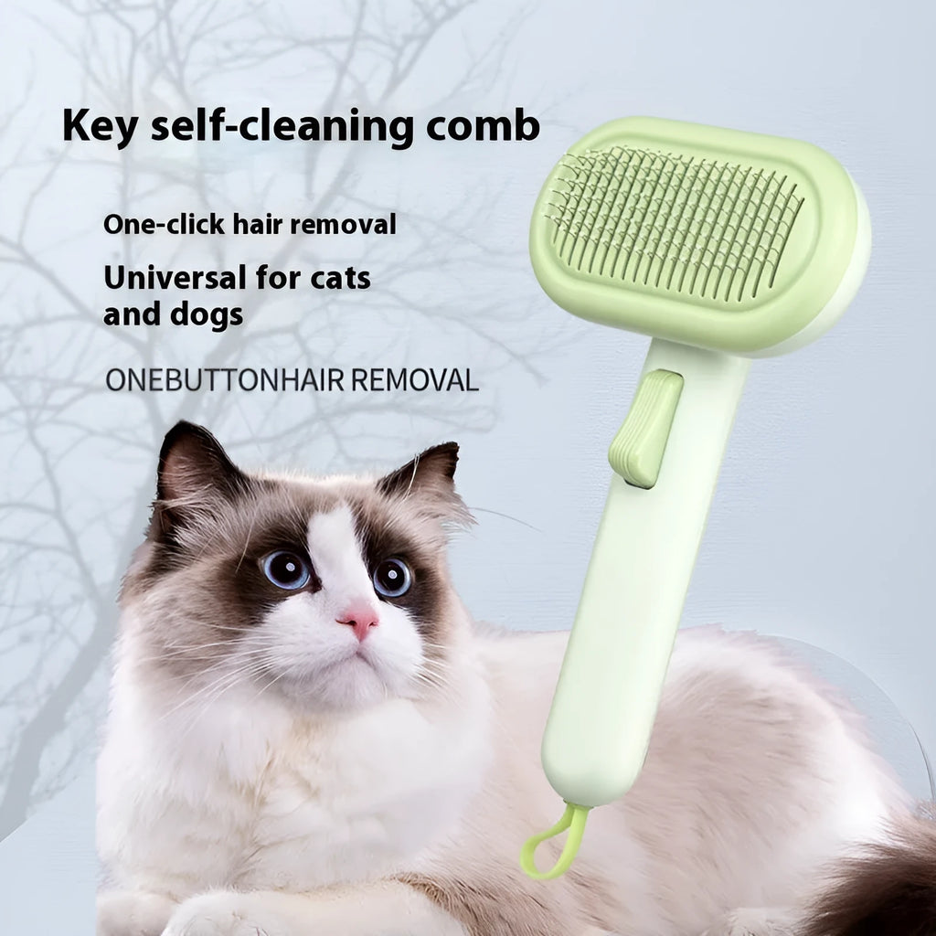Large cat hair removal comb with stainless steel blade in light grey colour option
