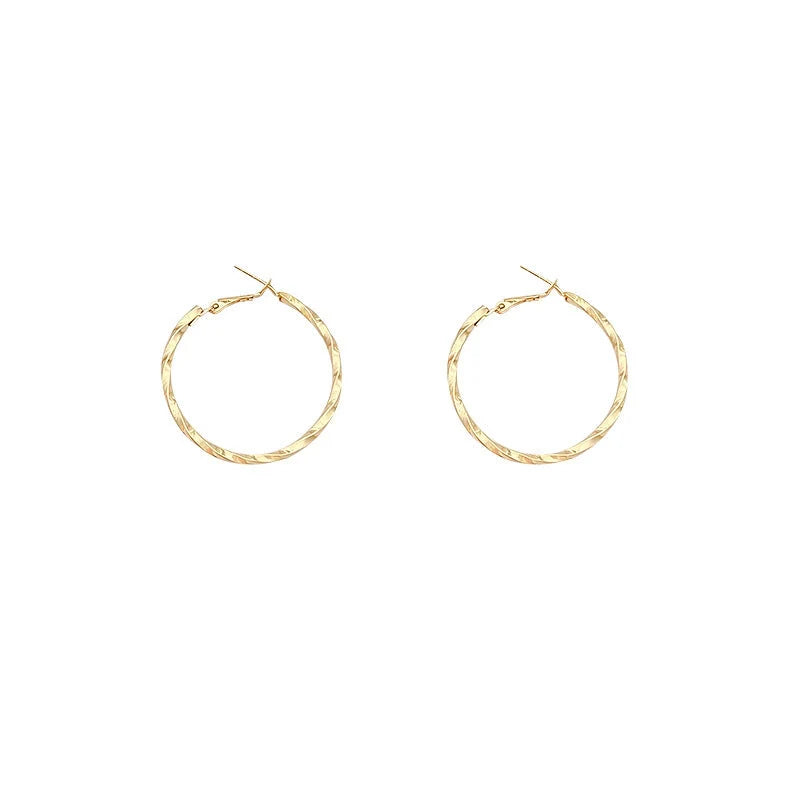 Geometric alloy earrings in gold and silver finishes