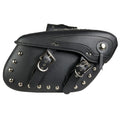 Black leather motorcycle hanging box pannier bag 43x15x26cm universal fit side saddlebag