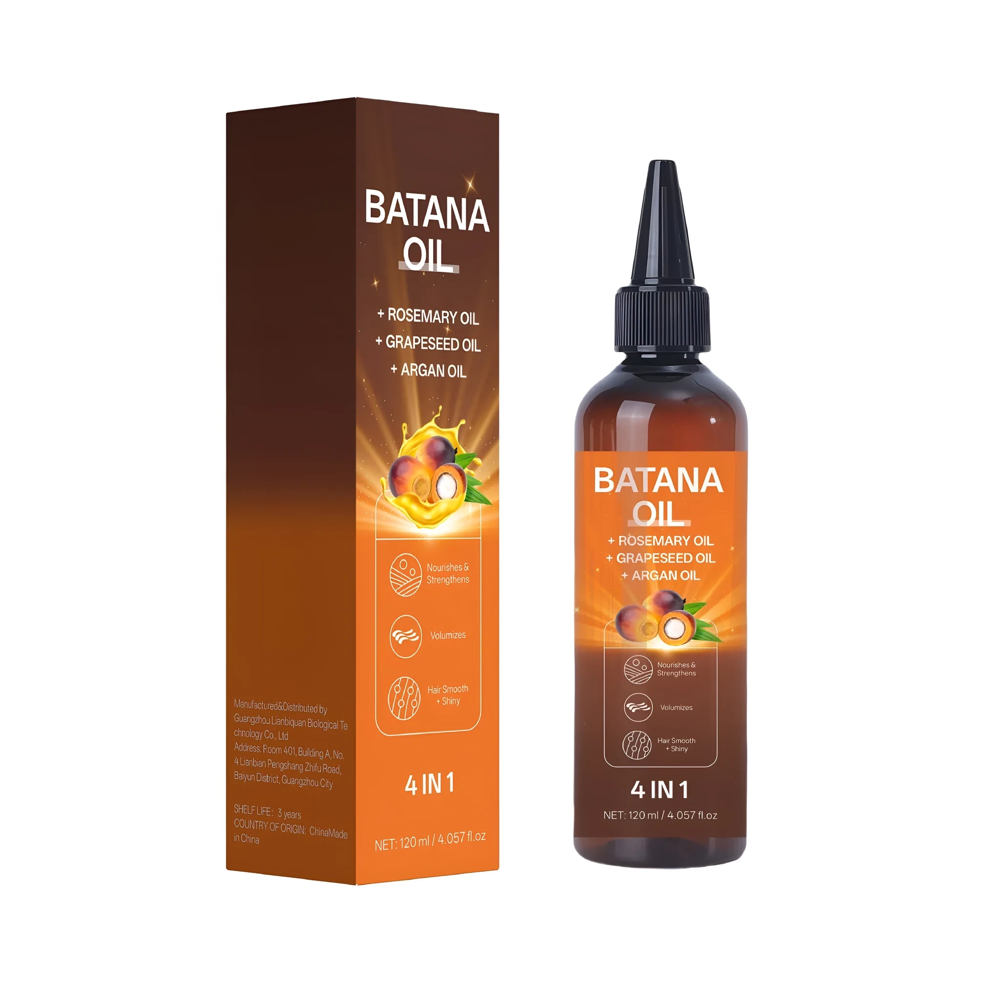Batana hair styling cream treatment oil bottle for anti-fracture and moisturising care.