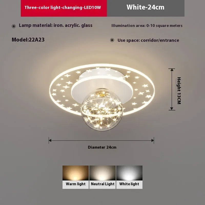 Modern LED ceiling lamp for corridors in gold, black or white finish with adjustable colour temperature