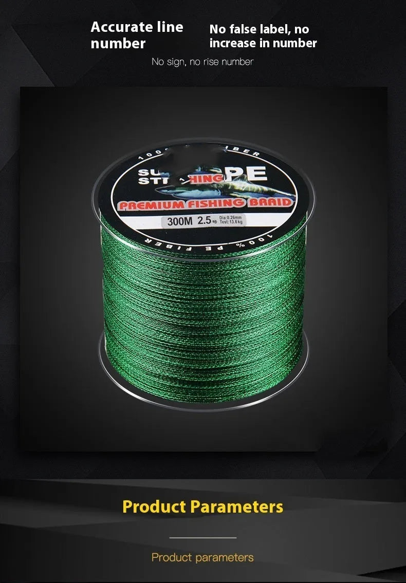 Dali Mayu PE fishing line spool in selected colour with 300m length and four-section design