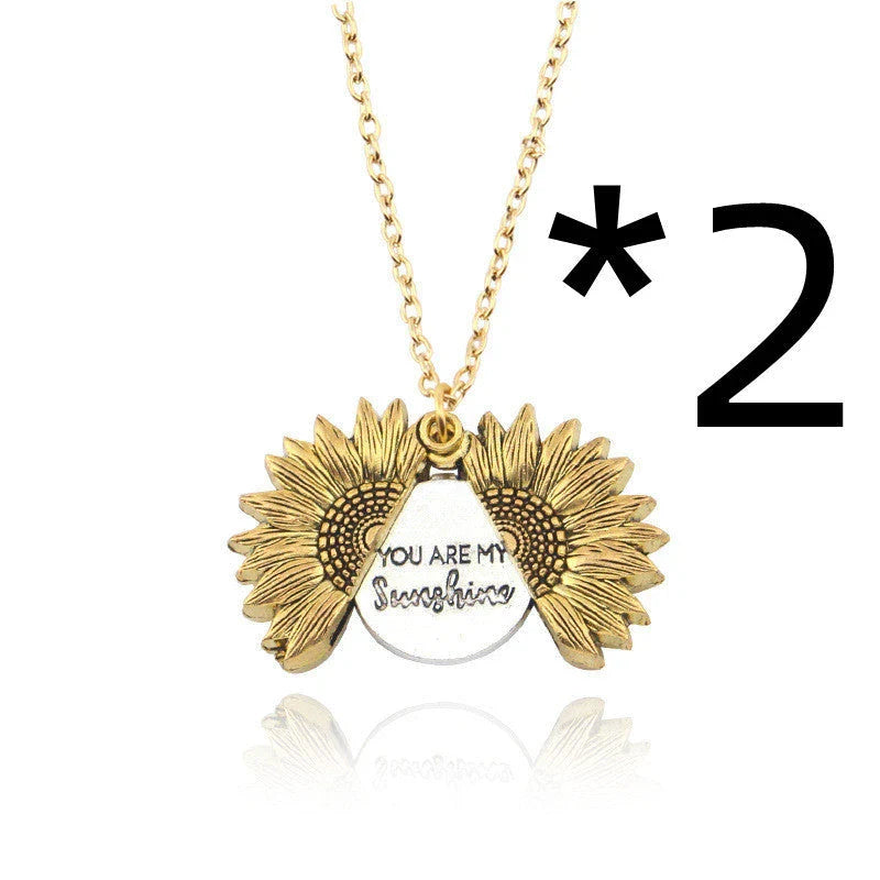 Radiant sunflower pendant necklace in various colors and quantities