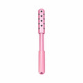 Purple handheld facial massage roller with 24 germanium beads, 193mm long