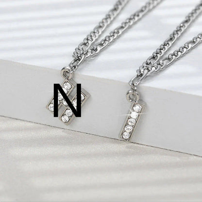 Customizable stainless steel anklet with zircon letters, available in various letter and silver letter options