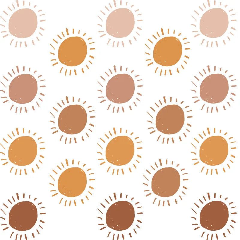 Cartoon sun wall stickers three layouts 29x20cm plastic self-adhesive for children's room