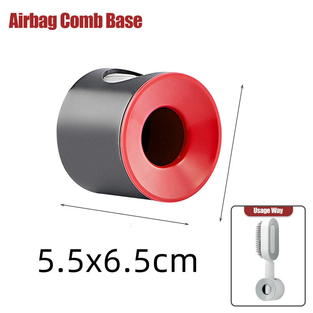 3D Air Cushion Hair Brush in elegant white, showcasing wide comb teeth and ergonomic handle