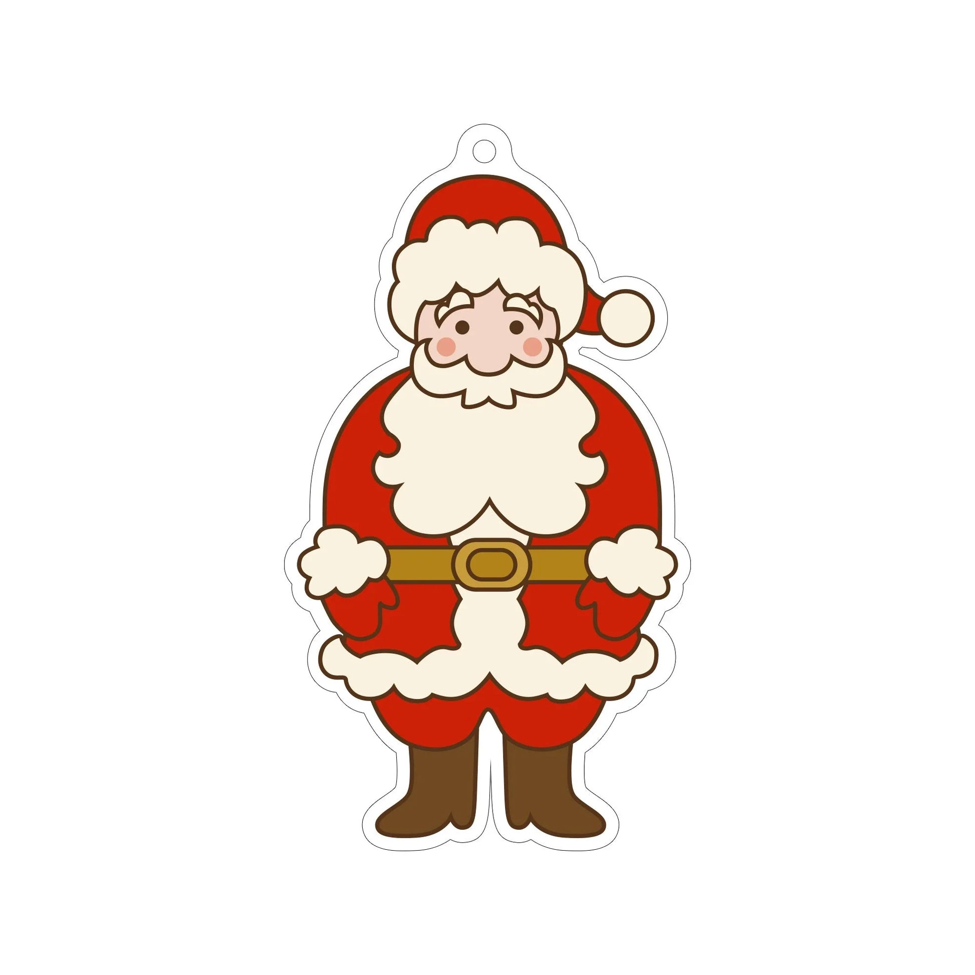 A charming acrylic car-shaped ornament with vibrant colors and a reflective finish, perfect for Christmas decor.