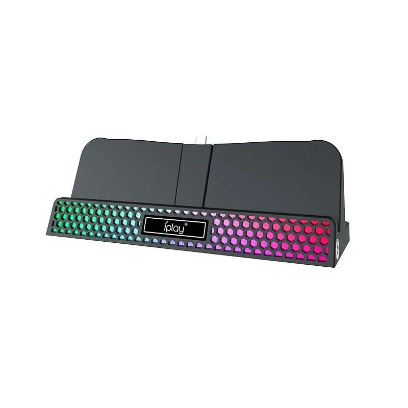 Charging base single fixed charger stand with RGB lamp for PS5 Portal in black