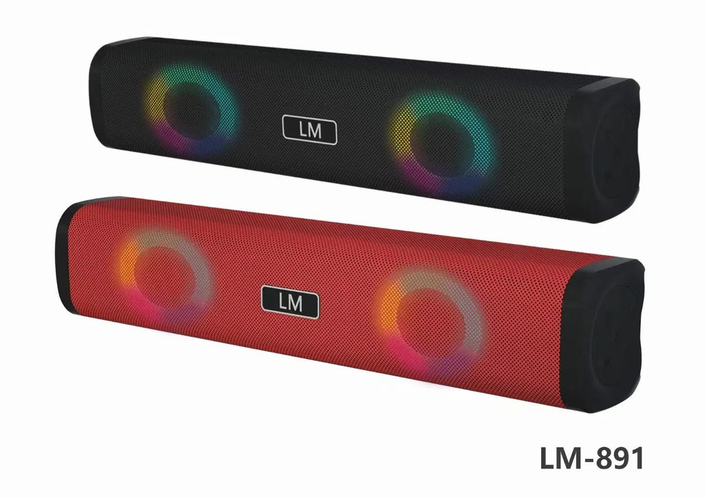Wireless Bluetooth private speaker with colour light, black shell, plastic construction