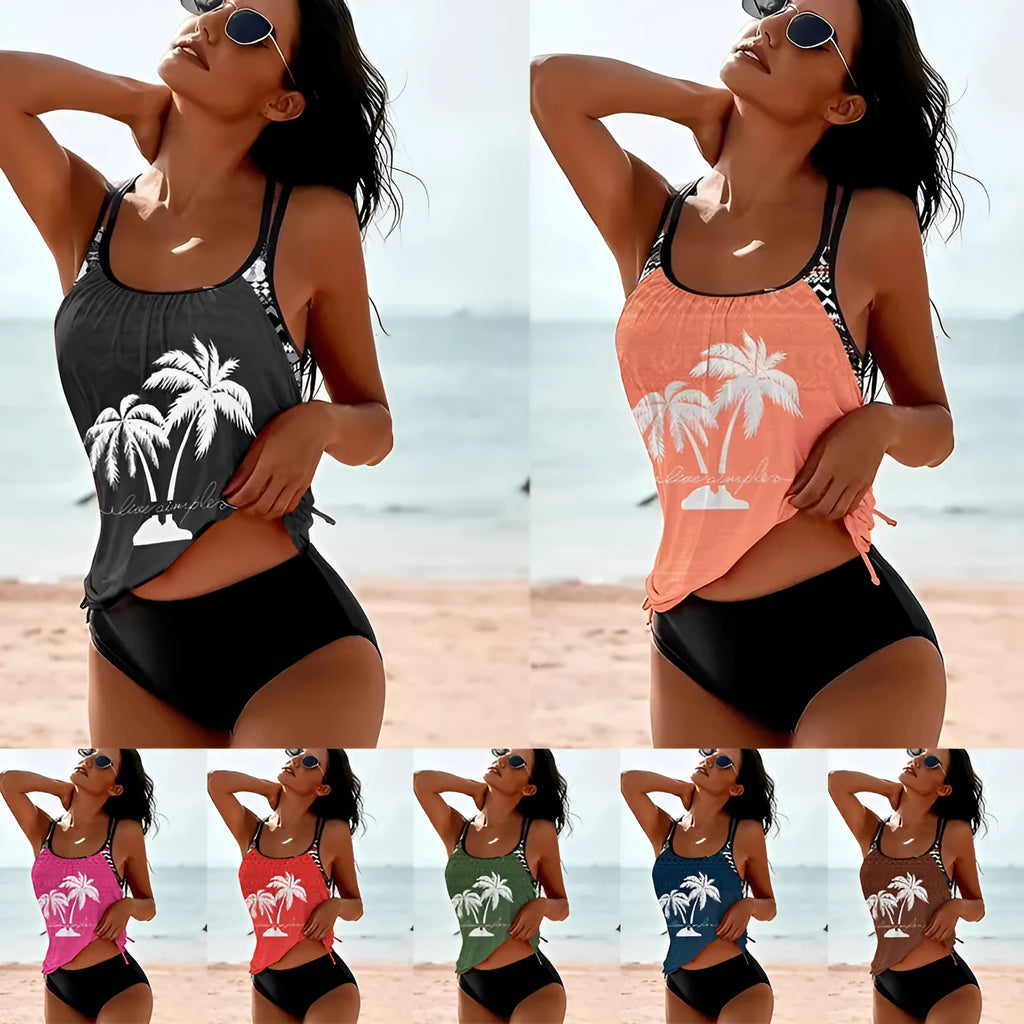 Women's loose fit tangini bikini briefs in polyester for sports and fitness activities
