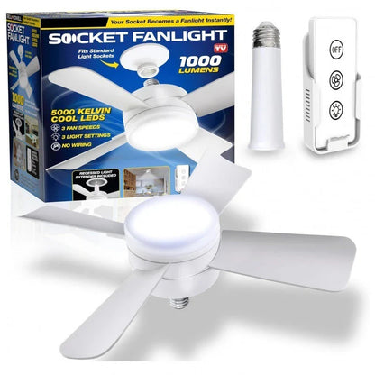 Versatile ceiling fan with integrated LED light, featuring remote control for easy adjustments of fan speed and brightness