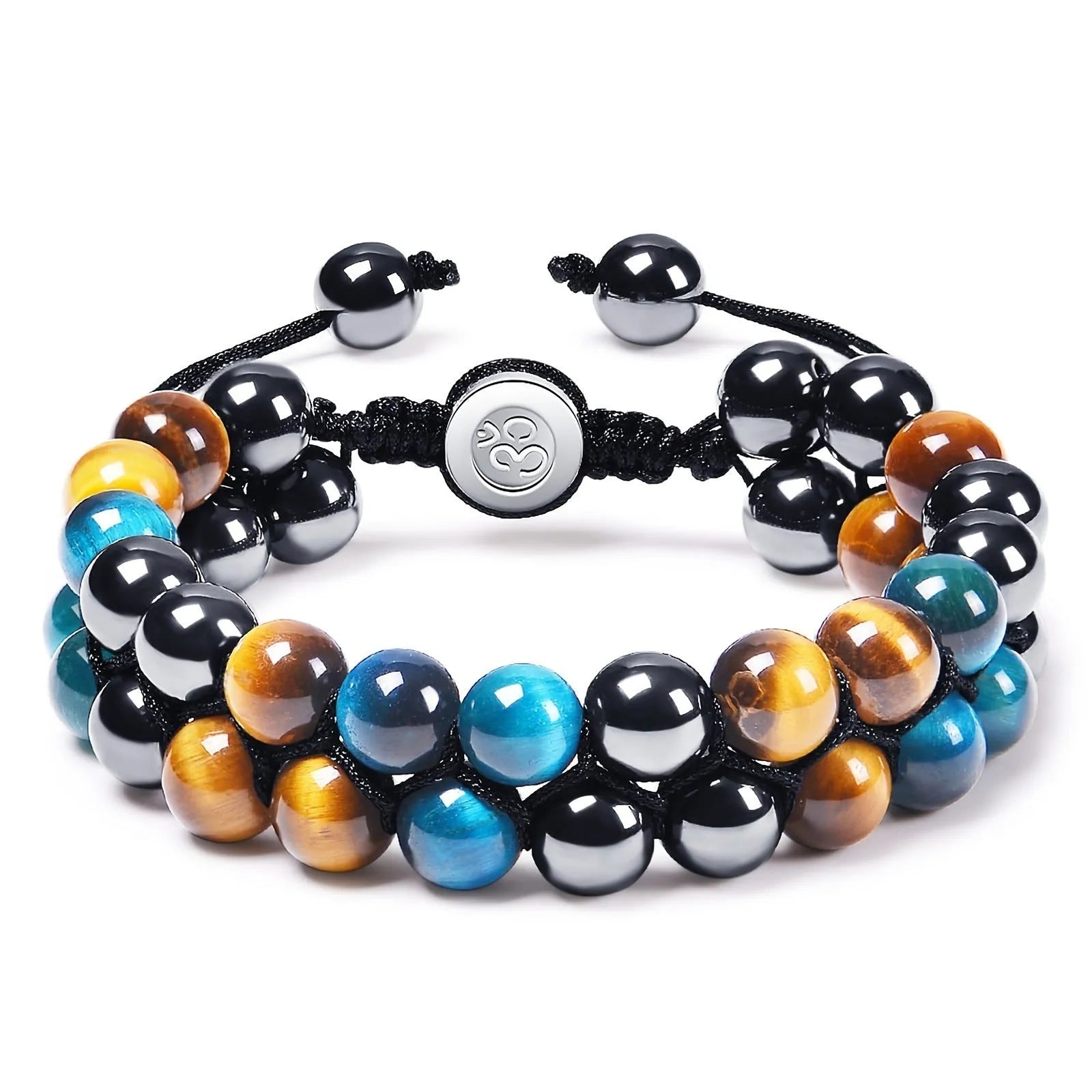 Manually crafted cat's eye bracelet with auspicious elephant elements and alloy construction