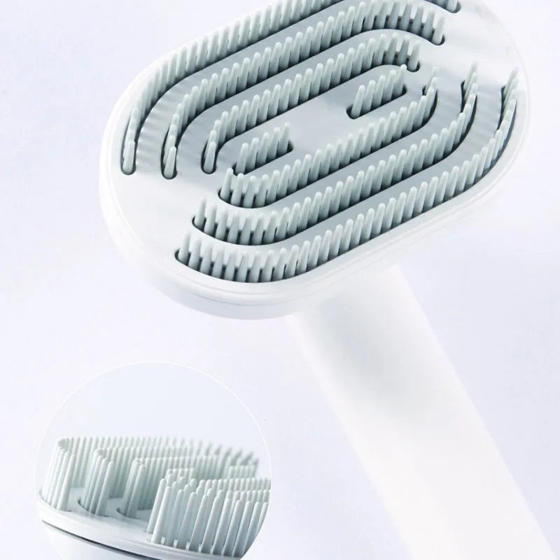 Pet comb for cat dog hair removal self cleaning brush arc high-density needles ABS material 21.6x7.2x8.5cm