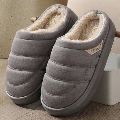 Cozy plush winter slippers in a variety of colors, featuring suede uppers and plush lining for exceptional indoor comfort and warmth.