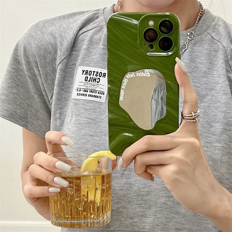Summer corrugated mirror phone case for iPhone 14 Plus in multiple colours with TPU shockproof protection