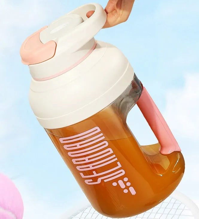 Electric portable juice cup 1500ml in pink with PC food grade plastic liner and blade
