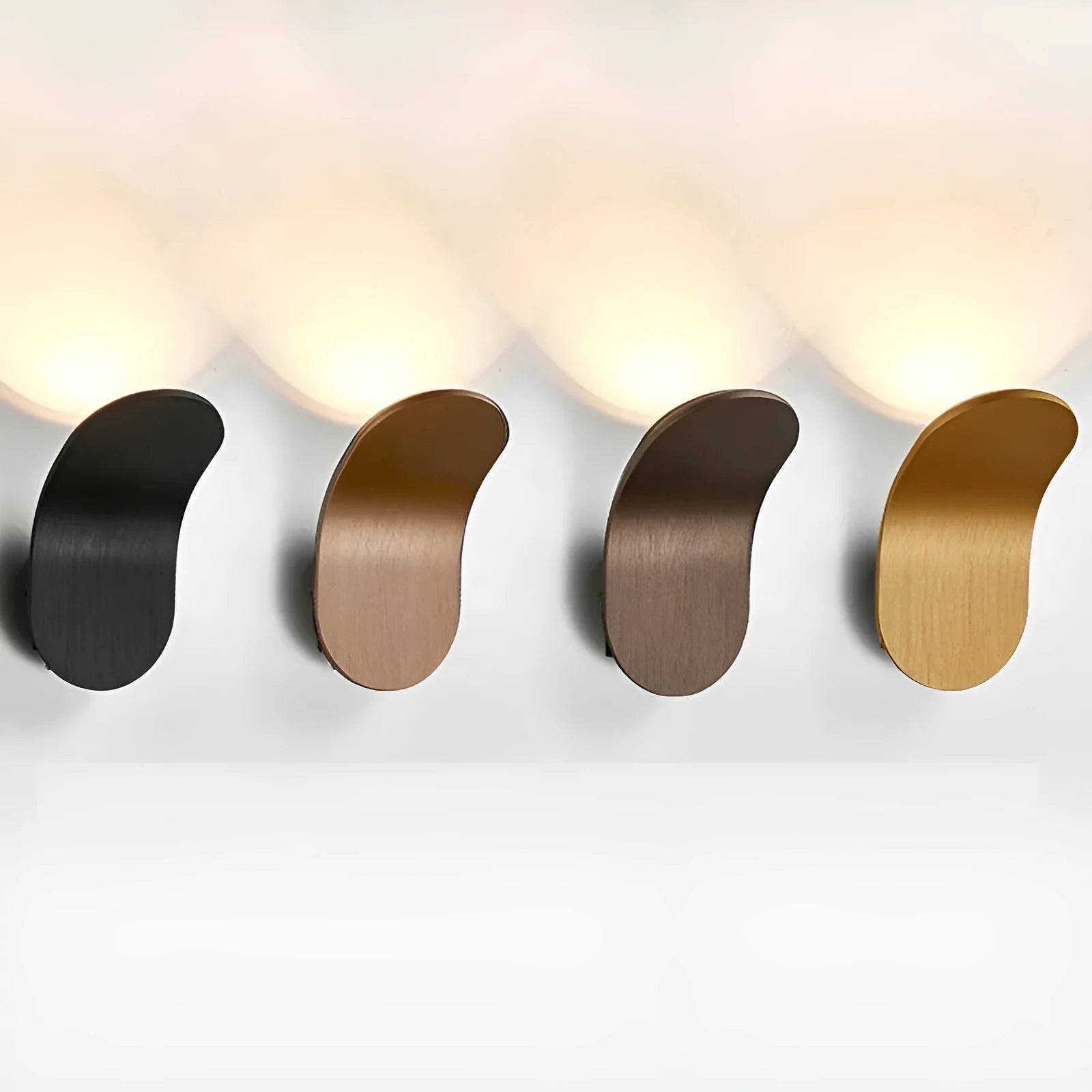 Modern creative bulb wall lamp in brushed gold finish for living room