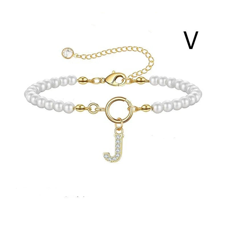2024 personalised initial pearl bracelet for women with toggle clasp