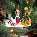 Clear acrylic hanging pendant with sleeping dog angel design