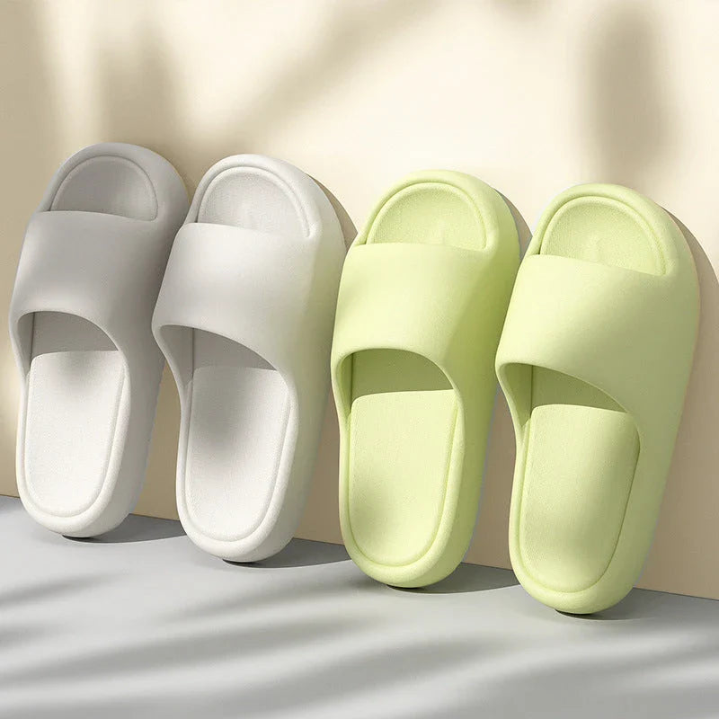 Comfortable thick-soled house slippers with non-slip sole and fashionable design for indoor and outdoor use