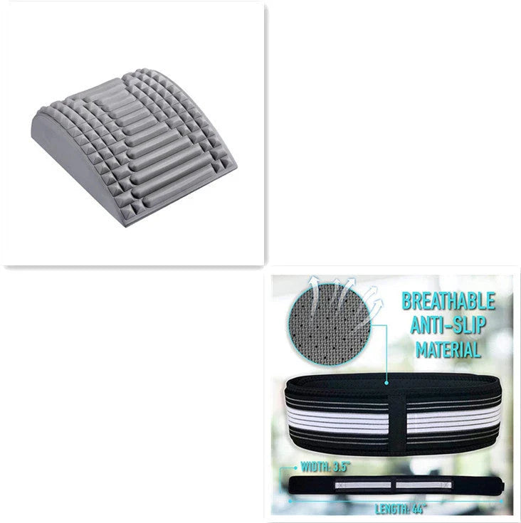 Premium back stretcher pillow for neck and lumbar support, relieving pain and improving posture.
