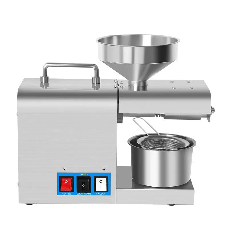 Xiangwei RG-311 and RG-312 electric household oil press machine on a kitchen counter