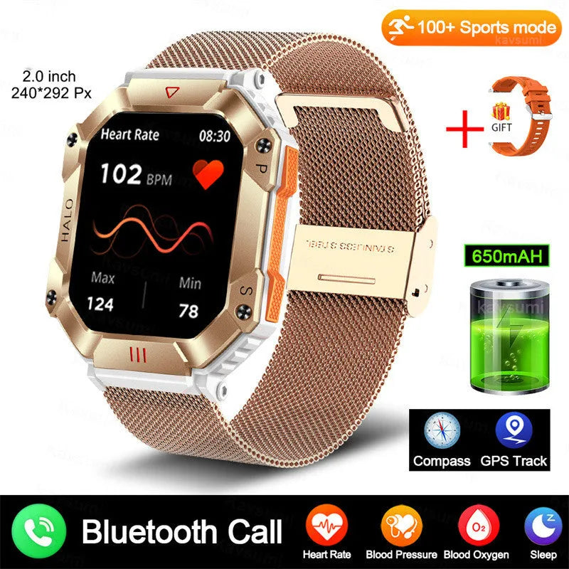 Android GPS fitness smart watch for women with Bluetooth calling and multiple strap options