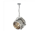 LED tripod floor lamp with stainless steel shade and adjustable height in chrome finish