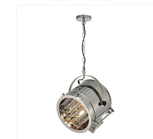 LED tripod floor lamp with stainless steel shade and adjustable height in chrome finish