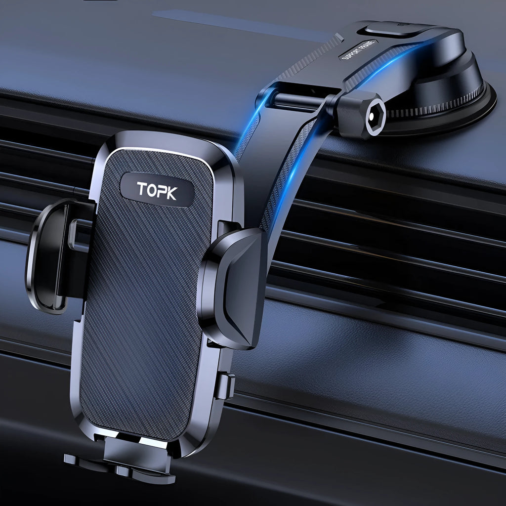 Car rotating air outlet hook mount universal mobile phone holder with suction cup for navigation and smartphone on dashboard