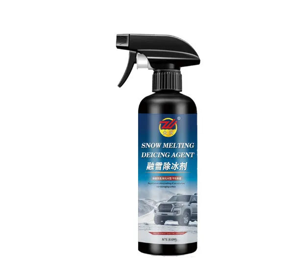 Car glass deicer snow melting agent 500ml black bottle for windscreen ice removal