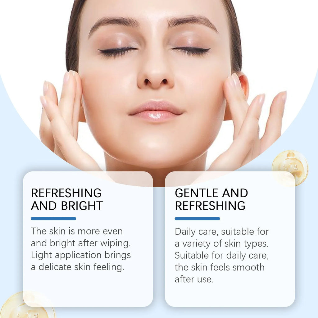 Pack of 60 glycolic acid exfoliating cotton pads for facial chemical peel treatment