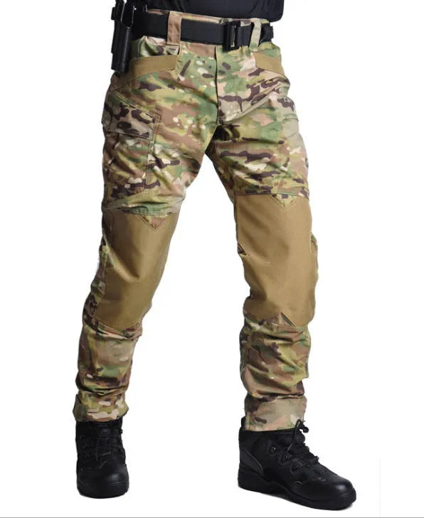Camouflage tactical pants in CP camouflage pattern, slim fit, quick-drying polyester cotton fabric for outdoor use