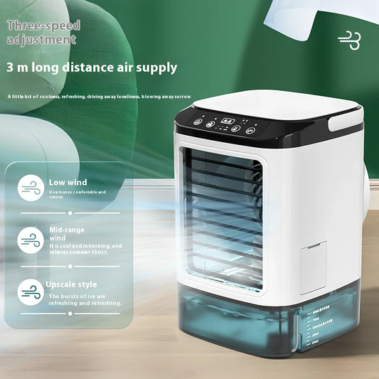 Desktop air cooler with water reservoir and USB power connection for personal cooling