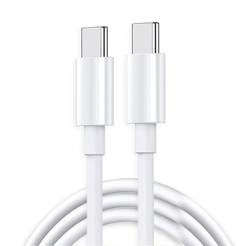 White double-headed Type-C data cable 1m length for 5W fast charging